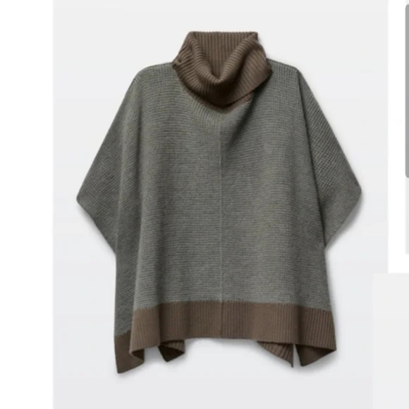 Aritzia Wilfred Free Wellsh Turtleneck Wool Poncho Sweater - Picture 4 of 14